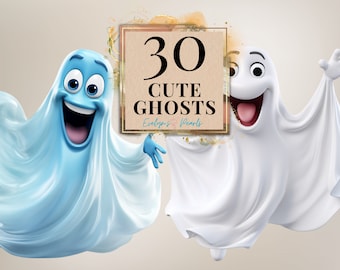Cute Ghost Clipart Ghost PNG Spooky Clipart Scary Clipart Party Ghosts Spooky PNG Spooky Decor Scary | Commercial Use Clipart Transparent