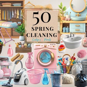 Cleaning Clipart Spring Cleaning PNG Cleaning Supplies Clipart Housekeeping, Home Chores, Planner PNG | Commercial Use Clipart Transparent