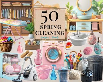 Cleaning Clipart Spring Cleaning PNG Cleaning Supplies Clipart Housekeeping, Home Chores, Planner PNG | Commercial Use Clipart Transparent