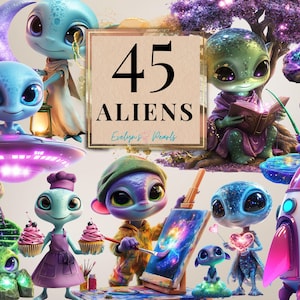Imágenes prediseñadas de extraterrestre Lindo extraterrestre PNG Imágenes prediseñadas de cielo Cohete PNG Imágenes prediseñadas de espacio Arte de pared de guardería PNG Imágenes prediseñadas para niños / Uso comercial Imágenes prediseñadas transparentes