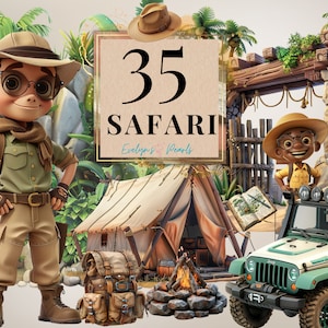 Safari Clipart Safari Elementos PNG Camping Clipart Selva PNG Aventura Clipart Hoguera PNG Safari jeep / Uso comercial Clipart Transparente