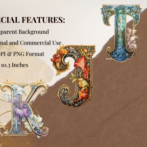 Illuminated Letters Clipart Bundle Card Clipart 26 English Alphabet