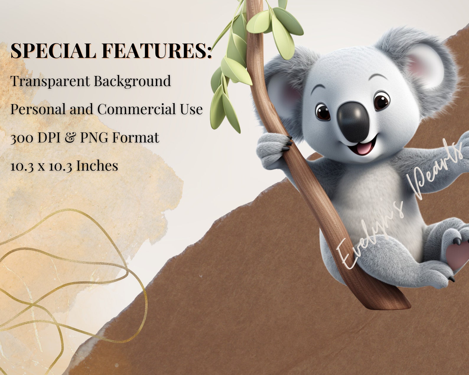 Koala Clipart Cute Koala PNG Australian Animal Clipart Safari Animal ...