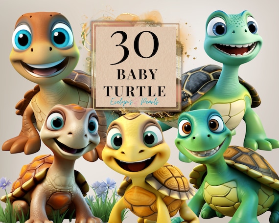 Turtle Clipart Cute baby Turtle PNG Cartoon Turtle Clipart Woodland Animal PNG Forest Animal Clipart | Commercial Use Clipart Transparent