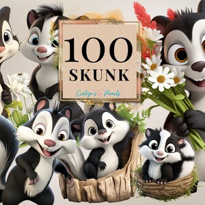 Skunk Clipart Cute Skunk PNG Forest Animal Clipart Woodland Animal PNG Forest Clipart Nursery Wall Art | Commercial Use Clipart Transparent