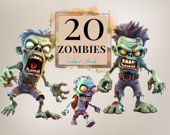 Zombie Clipart Scary Zombie PNG Spooky Clipart Scary Clipart Party Zombies Spooky Decor Scary | Commercial Use Clipart Transparent
