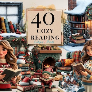 Clipart de Livros de Leitura Aconchegante PNG Clipart Festivo Clipart de Planejador Clipart de Inverno PNG Diário Clipart | Clipart de Uso Comercial Transparente