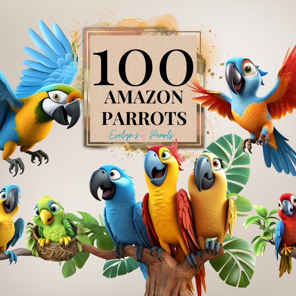 Parrot Clipart Amazon Parrot Clipart Cute Parrot Bird Clipart African Grey Macaw Clipart Animal PNG Bird |Commercial Use Clipart Transparent