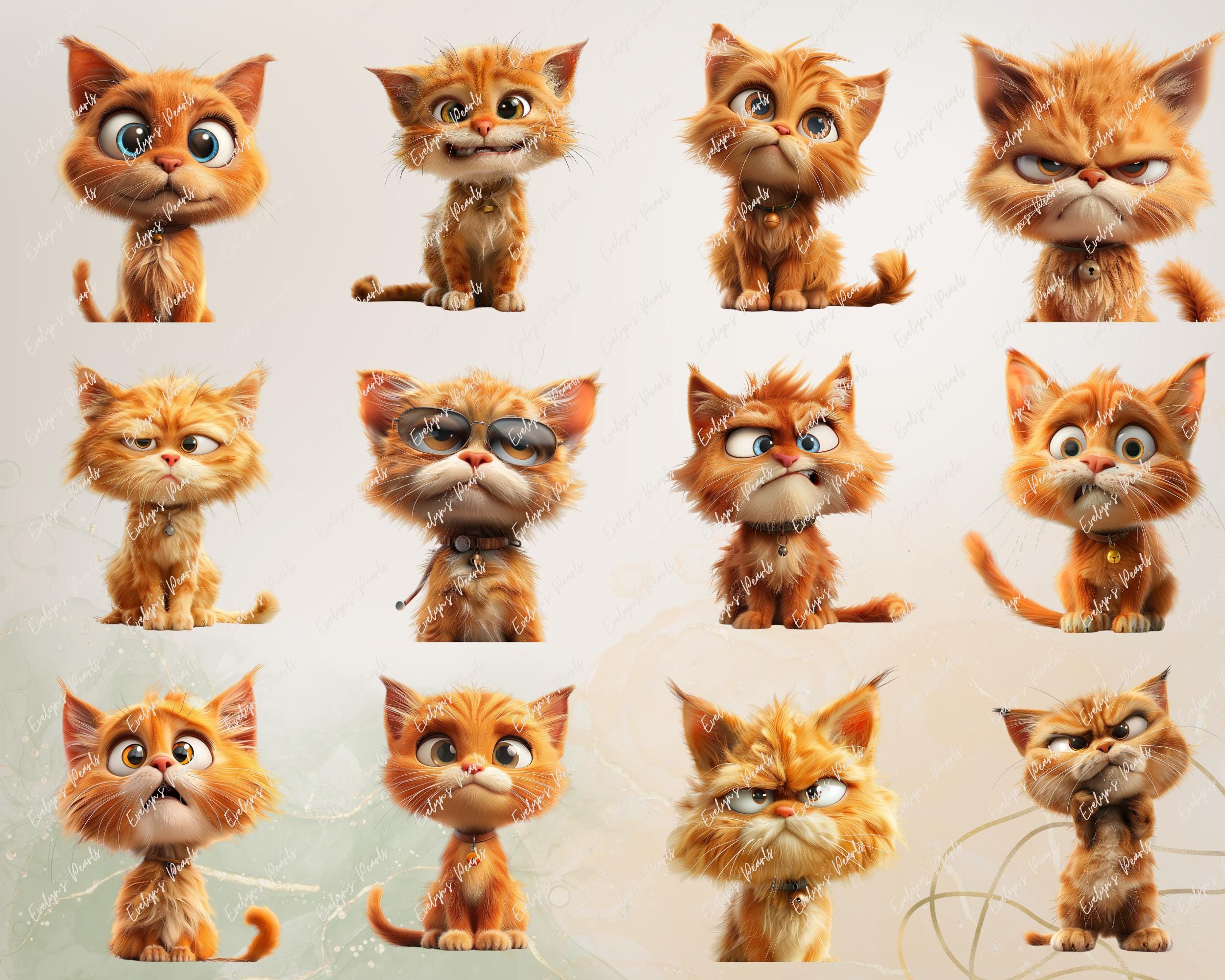 Funny Cat PNG Quirky Cat Clipart Humorous Cat PNG Cute Animals Clipart ...