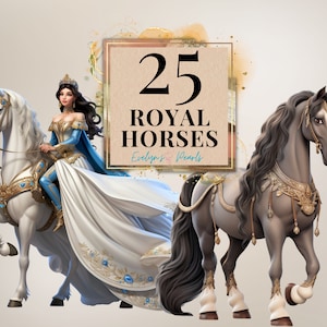 Caballo Real Clipart Príncipe Clipart Princesa Clipart Animal Clipart Caballo Reino Mágico PNG Caballo PNG / Uso Comercial Clipart