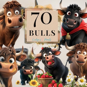 Imágenes prediseñadas de toro, toro de granja PNG, imágenes prediseñadas de animales de safari, lindo bebé, imágenes prediseñadas de animales, arte infantil PNG, bebé toro PNG / Uso comercial Clipart transparente