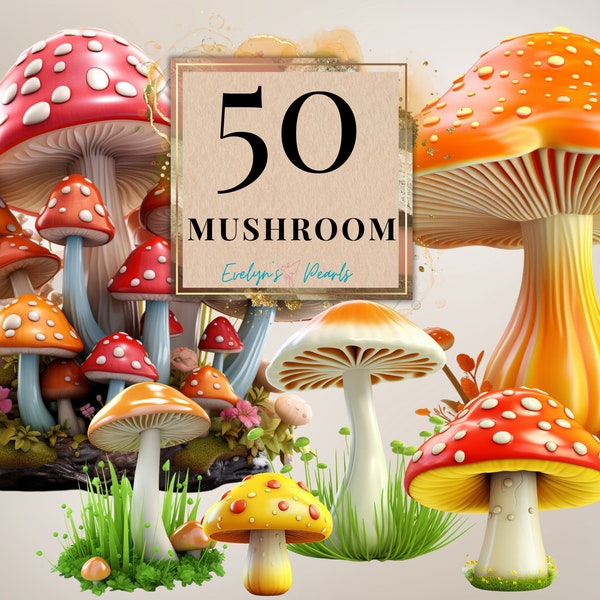 Mushroom Clipart Magic Mushroom PNG Forest Clipart Plants PNG Nature Clipart Woodland PNG Forest Clipart |Commercial Use Clipart Transparent
