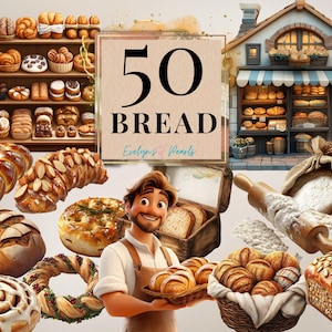 Pan Clipart Pan PNG Hornear Clipart Comida PNG Postres Clipart Panadero PNG Dulce Clipart / Uso comercial Clipart Transparente