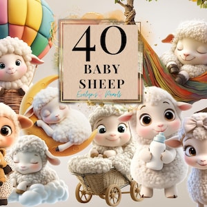 Schapen clipart baby schapen PNG baby shower clipart gender Reveal kinderkamer muur kunst PNG boerderij clipart dier | Clipart transparant voor commercieel gebruik
