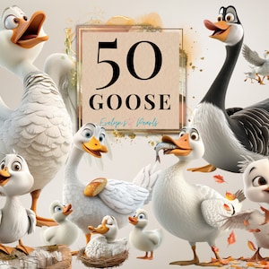 Clipart oie mignon PNG Clipart oiseau Amazon oiseaux PNG Clipart animaux des bois pépinière art mural PNG | usage commercial Clipart Transparent