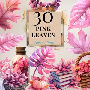 Blätter Clipart Rosa Tropische Blätter PNG Natur Clipart Safari Blätter Clipart PNG Rosa Blätter Elemente | Kommerzielle Nutzung Clipart Transparent