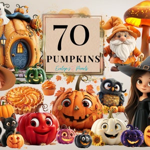 Clipart citrouille automne PNG Clipart automne Thanksgiving Decor PNG décoration saisonnière Clipart fantôme PNG Spooky | Clipart à usage commercial transparent