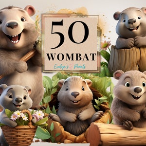 Wombat Clipart Cute Wombat PNG Australian Animal Clipart Safari Animal PNG Cartoon Clipart Jungle Animal |Commercial Use Clipart Transparent