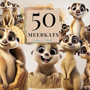 Meerkat Clipart Cute Meerkat PNG Safari Animal Clipart Jungle PNG Clipart Children Book illustration | Commercial Use Clipart Transparent
