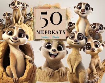 Meerkat Clipart Cute Meerkat PNG Safari Animal Clipart Jungle PNG Clipart Children Book illustration | Commercial Use Clipart Transparent
