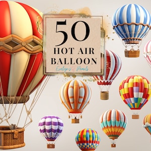 Hot Air Balloon Clipart Vehicle PNG Transport Clipart Adventure Clipart Nursery Wall Art Clipart Cartoon Clipart | Commercial Use Clipart