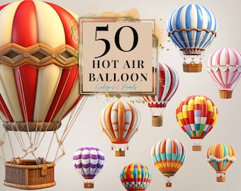 Hot Air Balloon Clipart Vehicle PNG Transport Clipart Adventure Clipart Nursery Wall Art Clipart Cartoon Clipart | Commercial Use Clipart