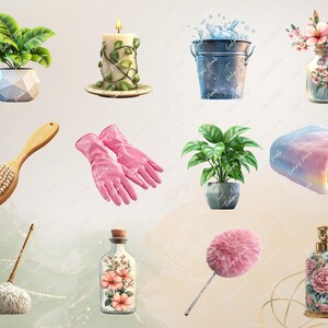 Städning Clipart Vårstädning PNG Städmaterial Clipart Städning, Hemsysslor, Planerare PNG | Kommersiellt bruk Clipart Transparent bild 7