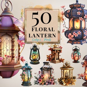 Lanterna Clipart Lanterna floreale PNG Lanterna magica Clipart Lanterna stagionale Decor Clipart Fiaba PNG/Uso commerciale Clipart Trasparente