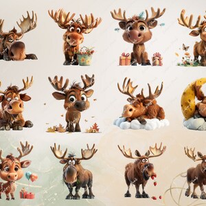 Moose Clipart Cute Moose PNG Safari Animals Clipart Baby Animals ...