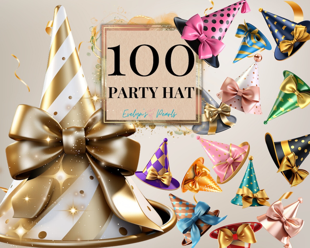 Party Hat Clipart Birthday Clipart Bundle Children Party Decor Clipart
