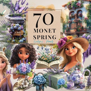 Monet Frühling Clipart Blumen Frühling PNG Blumen Garten Clipart Frühling PNG Frühling Scrapbooking Clipart | Kommerzielle Nutzung Clipart Transparent