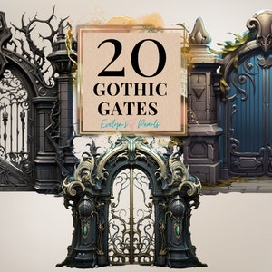 Gotyckie Bramy Clipart Straszne Bramy PNG Horror Clipart Straszny Clipart Straszny Clipart Gotycki PNG Upiorny Wystrój |Komercyjne Użytkowanie Clipart Przezroczysty