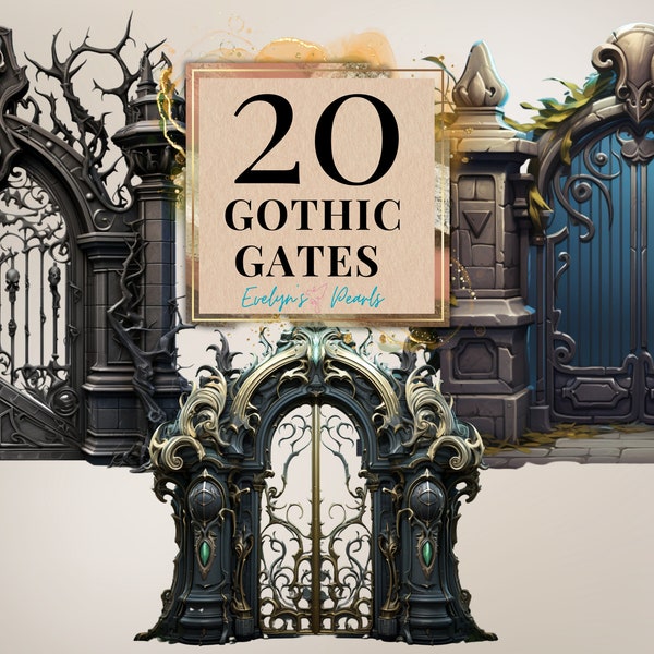 Gothic Gates Clipart Scary Gates PNG Horror Clipart Spooky Clipart Scary Clipart Gothic PNG Spooky Decor |Commercial Use Clipart Transparent