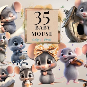 Muis clipart babymuis PNG cartoon muis clipart bos dier PNG kinderkamer muur clipart schattig png | Clipart transparant voor commercieel gebruik
