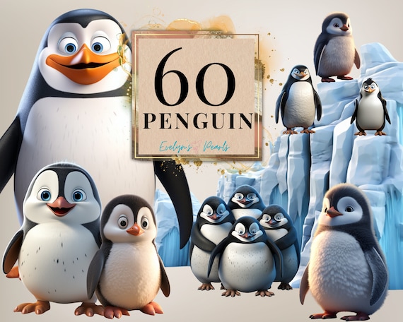 Penguin Clipart Cute Penguin PNG Winter Clipart Cute Animal PNG Children Clipart Arctic Animal PNG | Commercial Use Clipart Transparent