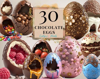 Eggs Clipart Chocolate Egg PNG Dessert Clipart Cute Food Clipart Sweet PNG Spring Clipart kids Graphics | Commercial Use Clipart Transparent