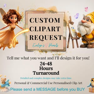 Clipart personalizado, arte digital para artesãos, adesivos em PNG, arte personalizada em PNG, designs gráficos personalizados, entrega rápida | Clipart para uso comercial