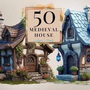 Clipart de casa medieval Clipart de casa Clipart de edifício medieval PNG histórico Arte medieval Clipart Home | Uso comercial clipart transparente