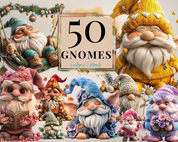 Gnome Clipart Cute Gnome PNG Magical Clipart Children's Party PNG Fairy Tale Clipart Fantasy PNG 3D Cartoon Gnome | Commercial Use Clipart