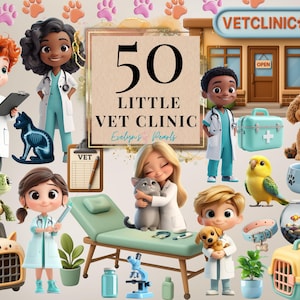 Kleine dierenarts kliniek clipart huisdieren en medische hulpmiddelen clipart schattige arts verpleegkundige clipart gezondheidszorg png kinderen clipart | Clipart voor commercieel gebruik