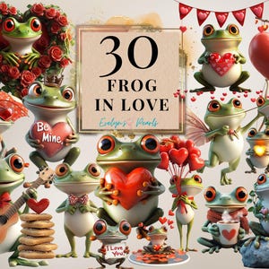Frosch Clipart Valentinstag Clipart Frosch Verliebt PNG Wald Tiere Clipart Teich Tiere PNG Happy Valentine | Kommerzielle Nutzung Clipart Transparent
