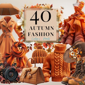 Clipart automne automne PNG mode automne Clipart confortable automne PNG Décoration florale automne Clipart Autumn Bliss | Clipart à usage commercial transparent