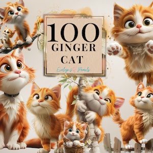 Katzenrasse Clipart Ingwer Katze Clipart Katzenliebhaber PNG Cartoon Katze Clipart Süßes Tier PNG Spielende Katze | Kommerzielle Nutzung Clipart Transparent