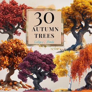 Clipart de árbol Árboles de otoño PNG Clipart de otoño Decoración de temporada PNG Hojas de otoño Clipart Plantas PNG Árbol de arce / Uso comercial Clipart Transparente