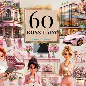 Boss Lady Clipart Office Girl PNG Rose Gold Planner Clipart Pink Planner PNG Journal Clipart ondernemer PNG-boek | Clipart voor commercieel gebruik