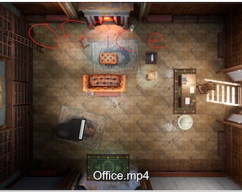 Office/Study Animated Map 4k Ultra HD