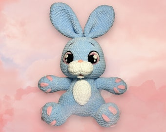 Crochet Rabbit Plushie: Handmade Hypoallergenic Velvet Stuffed Animal