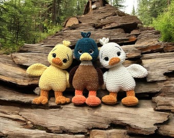 Handmade Crochet Duck Amigurumi: Hypoallergenic Stuffed Animal