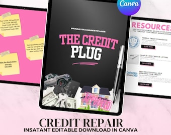 PLR Credit Repair Ebook | PLR Template | Done For You Ebook | Canva Edit Credit Repair Ebook | Editable Ebook | PLR Guide | dfy Credit Ebook