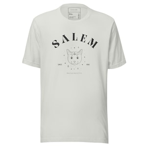 Salem T-Shirt | Bella + Canvas | Salem, MA Tee | Halloween Graphic Tee | Witchy Black Cat Salem Tee